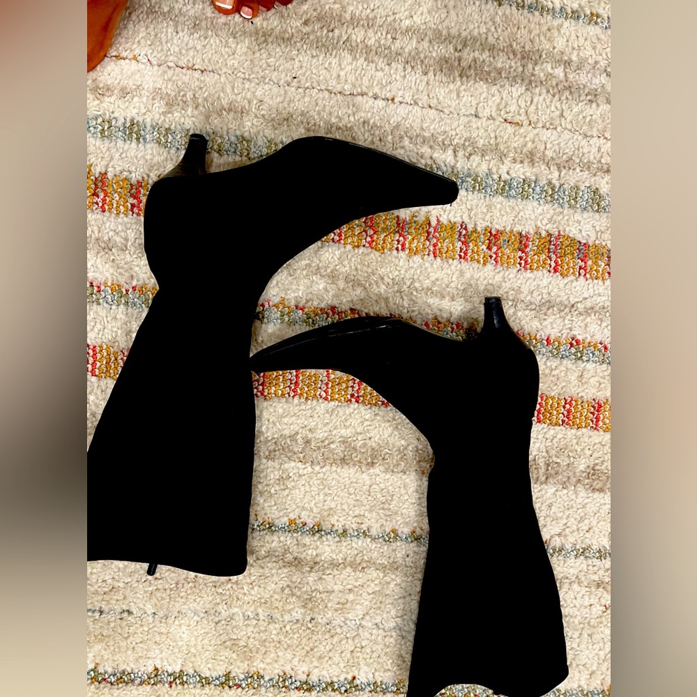 Black velvet vintage boots